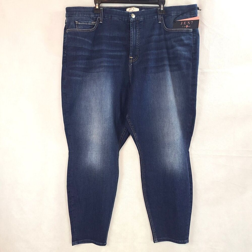 New JEN 7 For All Mankind Women's (24) Blue Legging Ankle Stretch Jeans $99